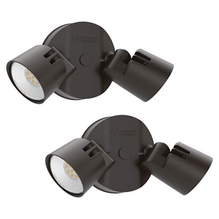 Lithonia Lighting Pack of (2) Home Guard HGX Double Light 7-9/16" Wide Adjustable LED Outdoor Flood Lights Dark Bronze